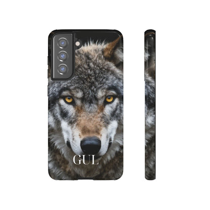 Wolf Eyes Phone Case — Fierce Wildlife iPhone Protective Case with ‘GUL’ Text