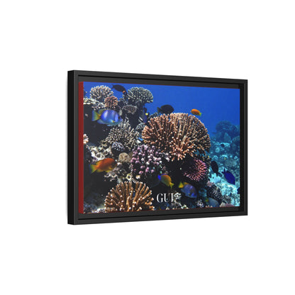Framed Coral Reef Matte Canvas Wall Art — Tropical Ocean Photography Print