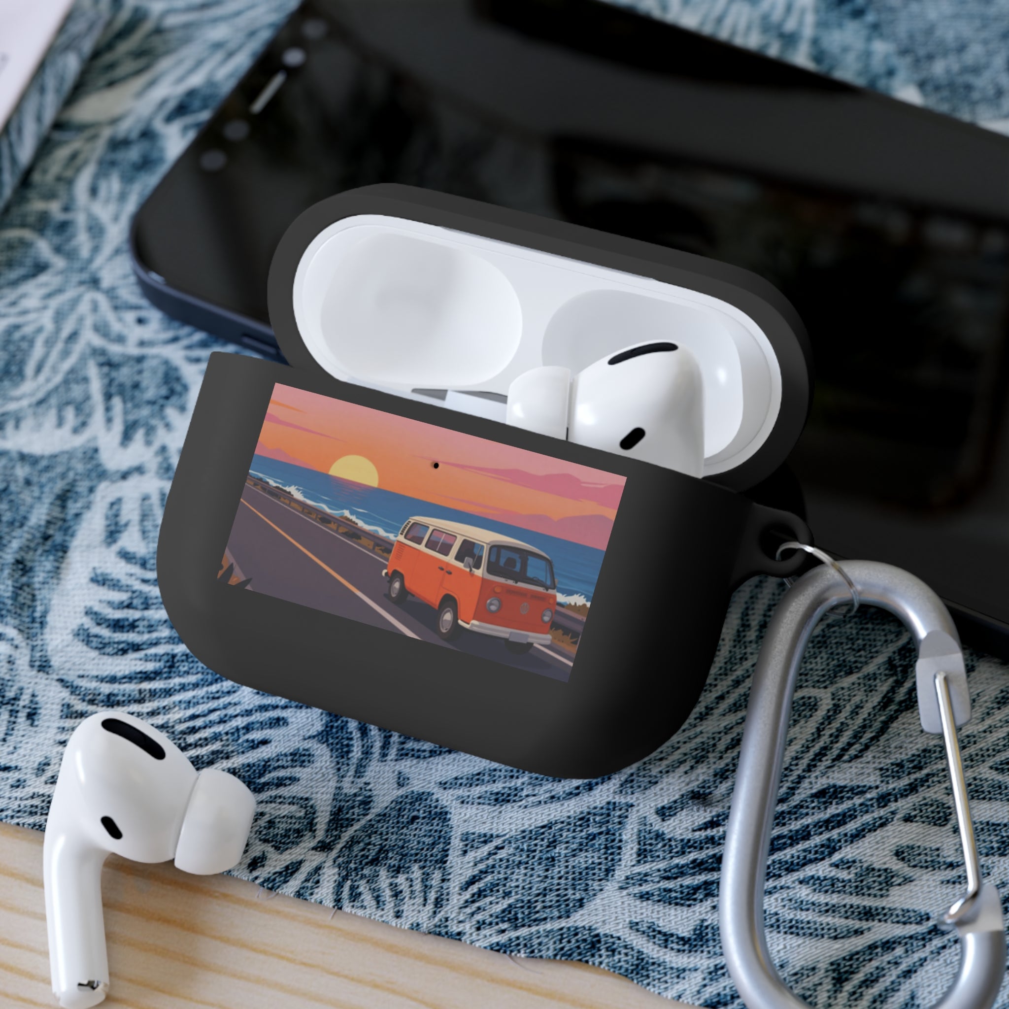 AirPods Case — Retro Sunset Van &amp; Forest Deer Prints