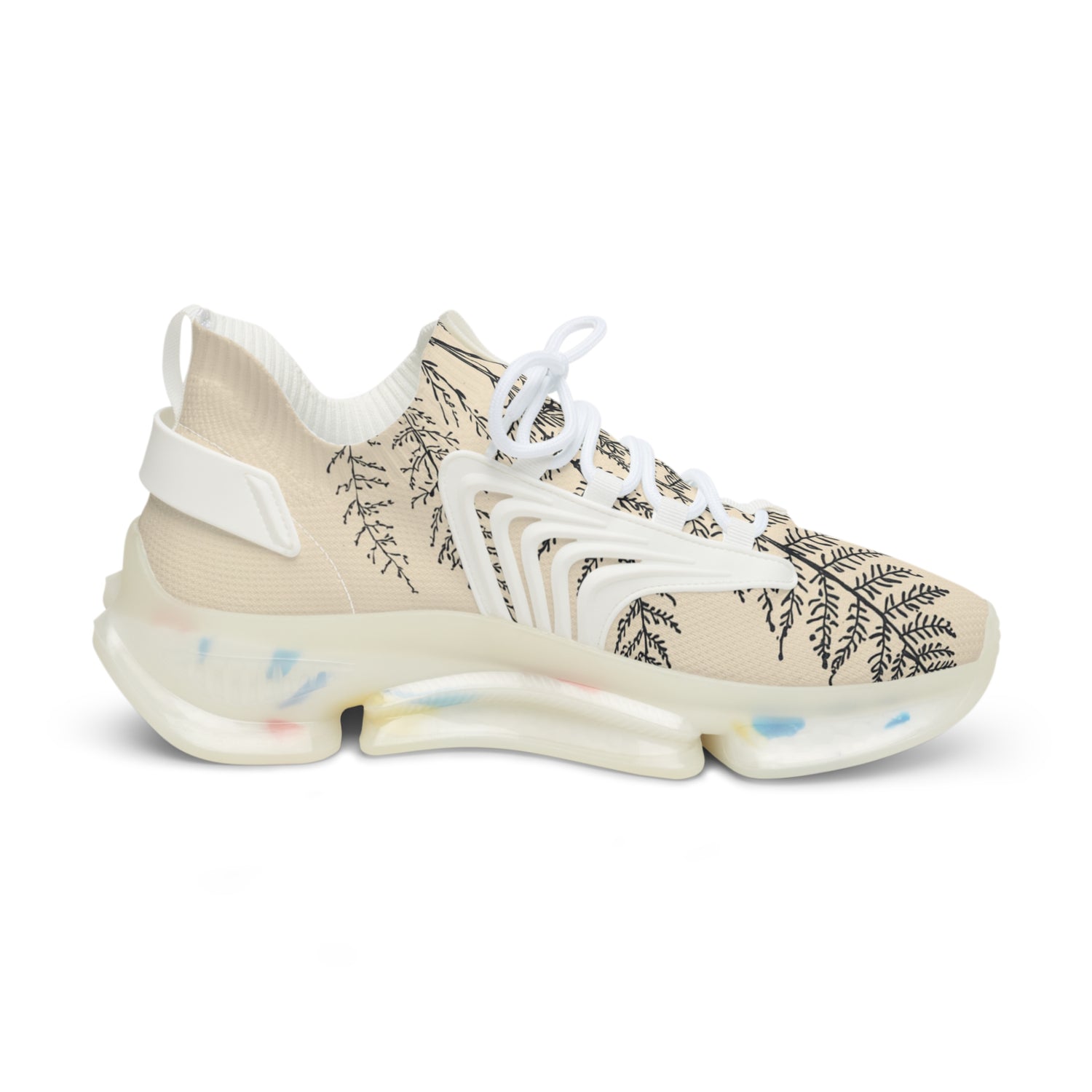 Floral Fern Mesh Sneakers — Lightweight Botanical Athletic Shoes for Men