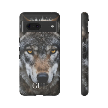 Wolf Eyes Phone Case — Fierce Wildlife iPhone Protective Case with ‘GUL’ Text