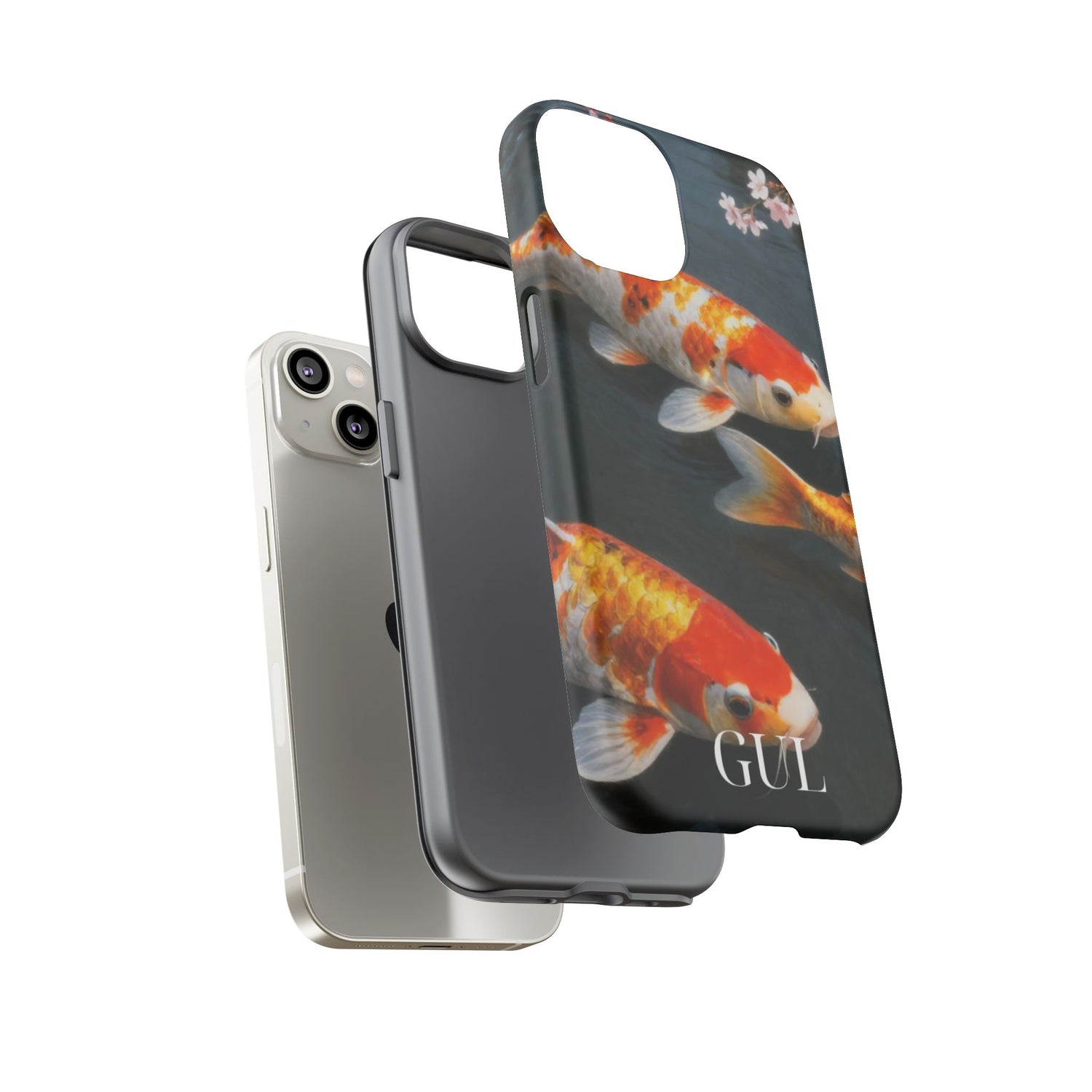 Koi Fish Tough Phone Case — Floral Pond Design