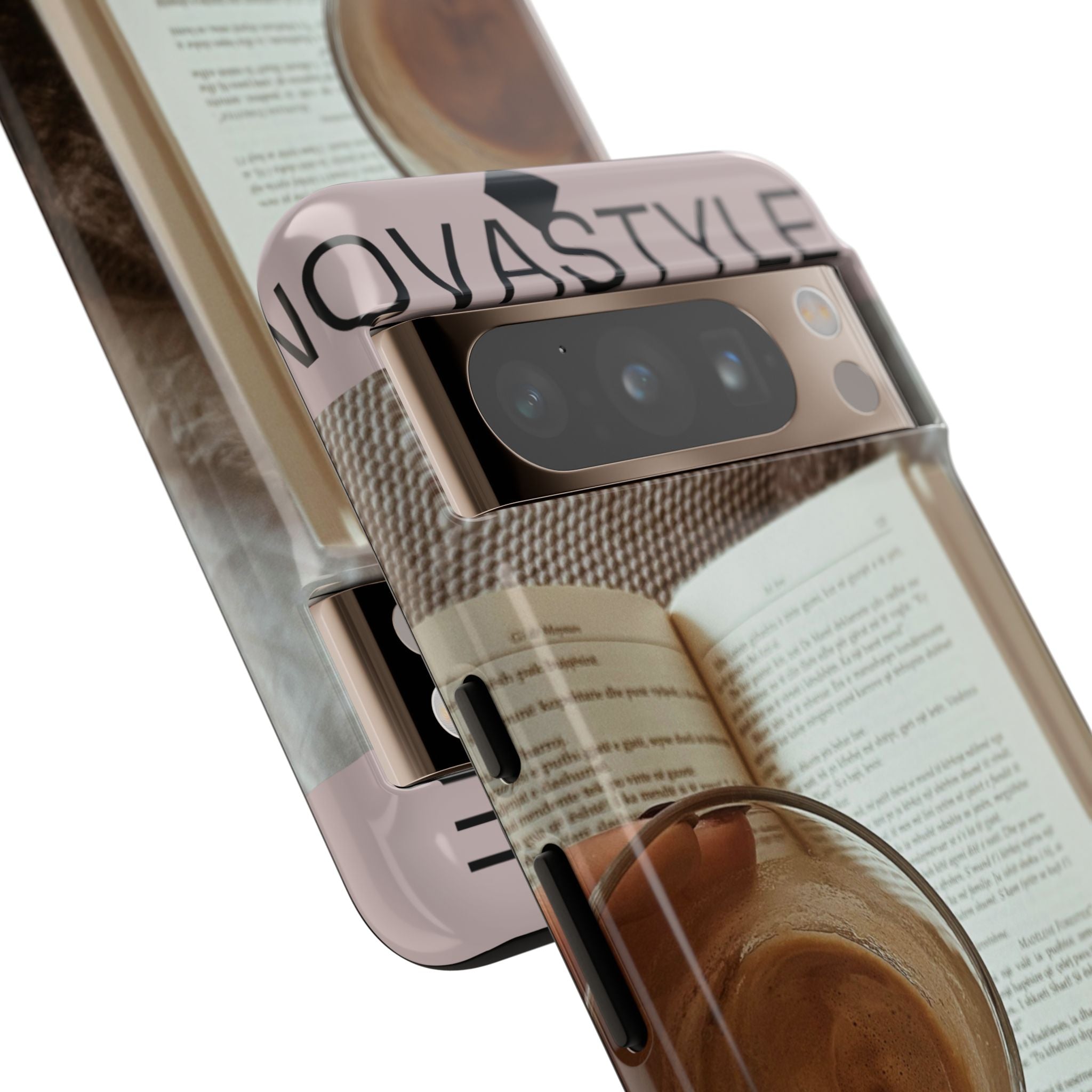 Cozy Reading Phone Case — Coffee &amp; Book Protective Cover