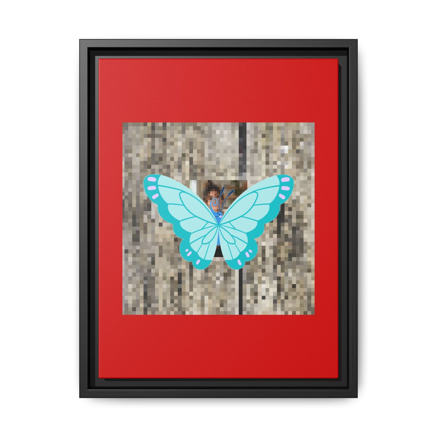 Blue Butterfly Framed Canvas Art – Matte Multi‑Color Wall Print