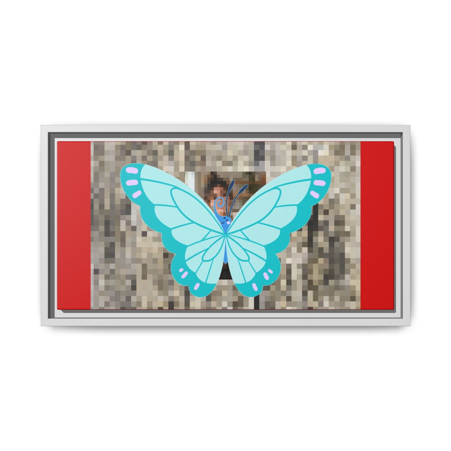 Blue Butterfly Framed Canvas Art – Matte Multi‑Color Wall Print