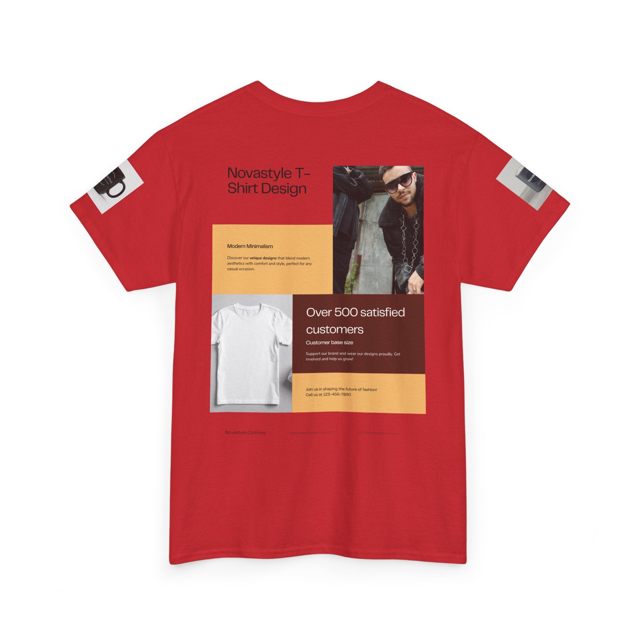 Graphic Tee — Novastyle Minimal Logo &amp; Poster Print T-Shirt