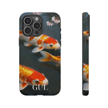 Koi Fish Tough Phone Case — Floral Pond Design