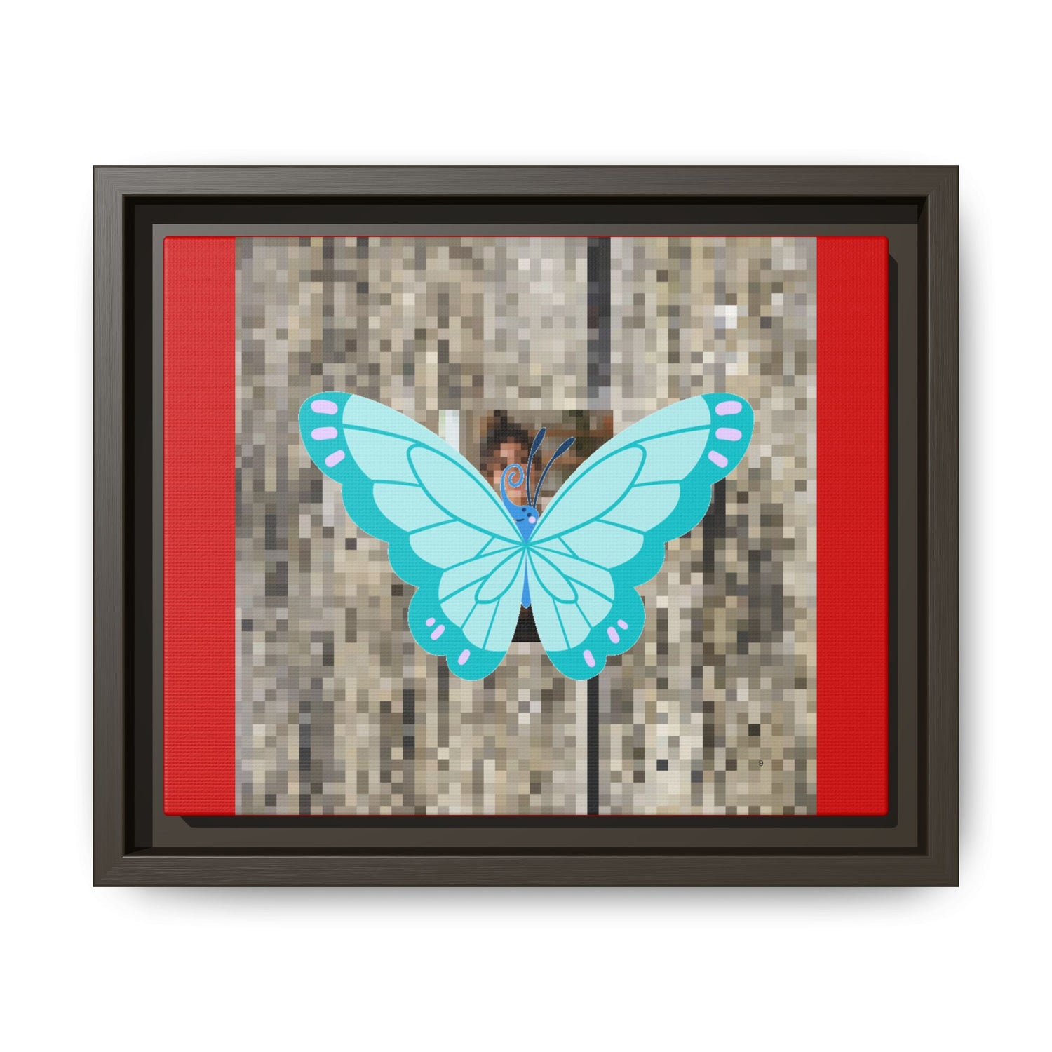 Blue Butterfly Framed Canvas Art – Matte Multi‑Color Wall Print