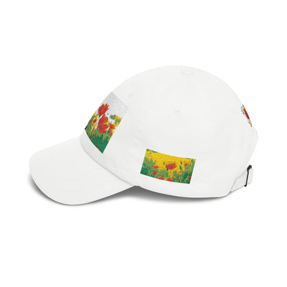 Floral Patch Dad Cap — Colorful Poppy Garden Embroidered Baseball Hat
