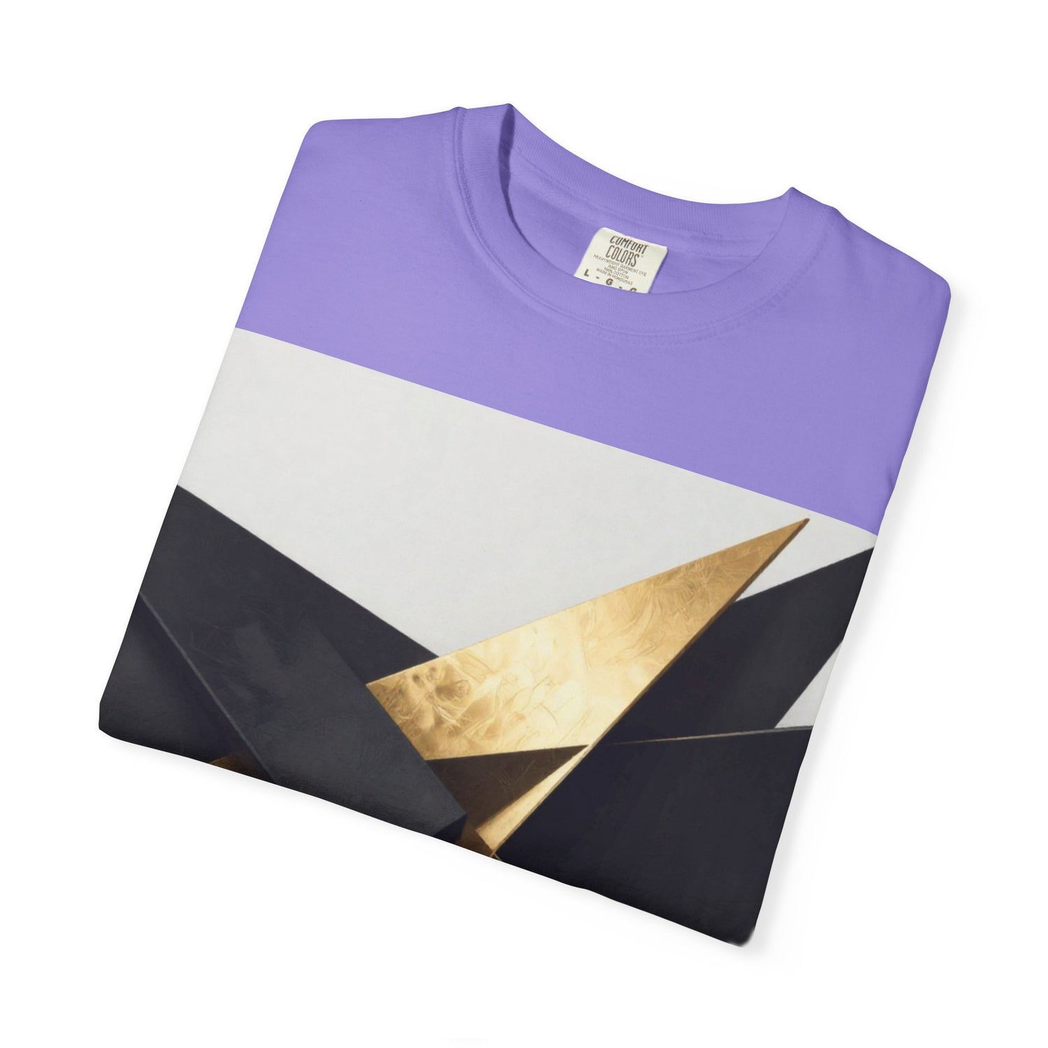 Graphic T-Shirt — Modern Gold Abstract &amp; Mountain Photo Print