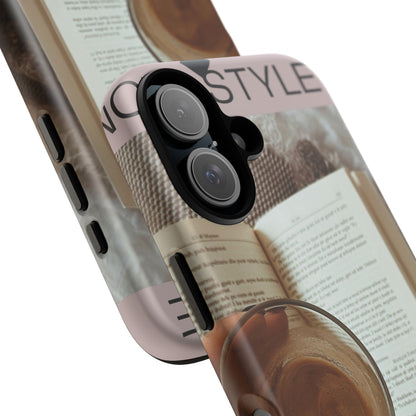 Cozy Reading Phone Case — Coffee &amp; Book Protective Cover