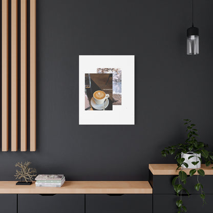 Latte &amp; Landscape Matte Canvas Wall Art — Coffee Shop Photo Collage