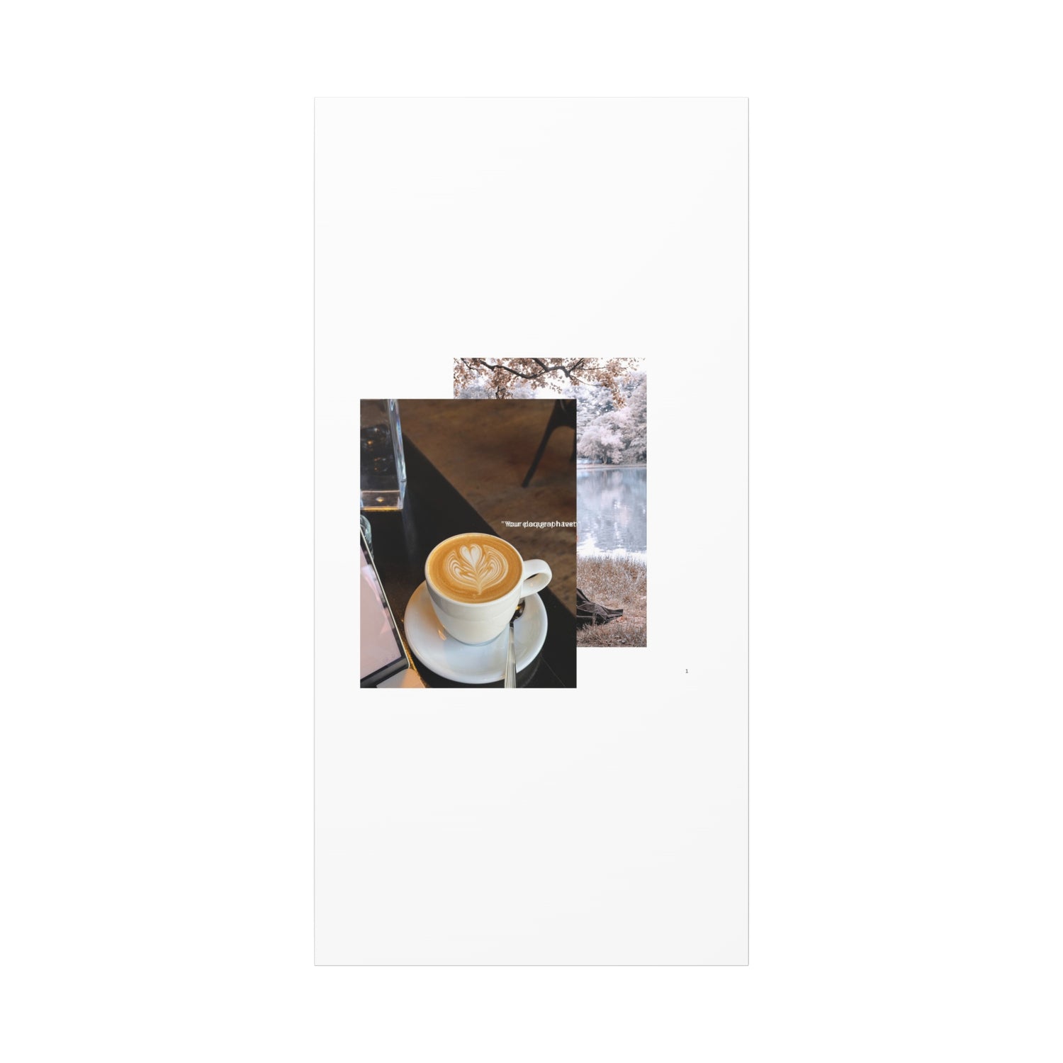 Latte &amp; Landscape Matte Canvas Wall Art — Coffee Shop Photo Collage