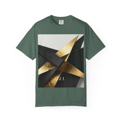 Graphic T-Shirt — Modern Gold Abstract &amp; Mountain Photo Print