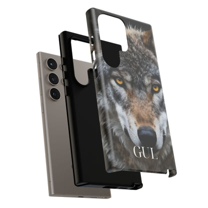 Wolf Eyes Phone Case — Fierce Wildlife iPhone Protective Case with ‘GUL’ Text