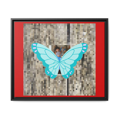 Blue Butterfly Framed Canvas Art – Matte Multi‑Color Wall Print