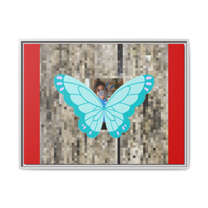 Blue Butterfly Framed Canvas Art – Matte Multi‑Color Wall Print