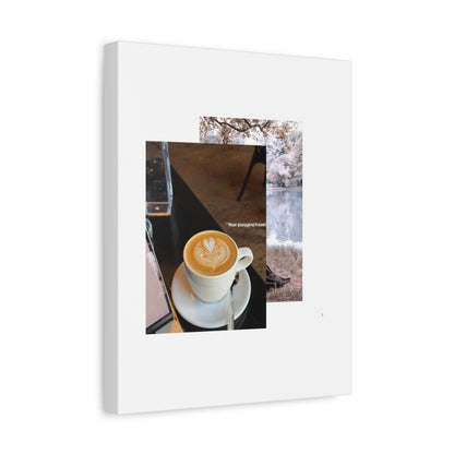 Latte &amp; Landscape Matte Canvas Wall Art — Coffee Shop Photo Collage