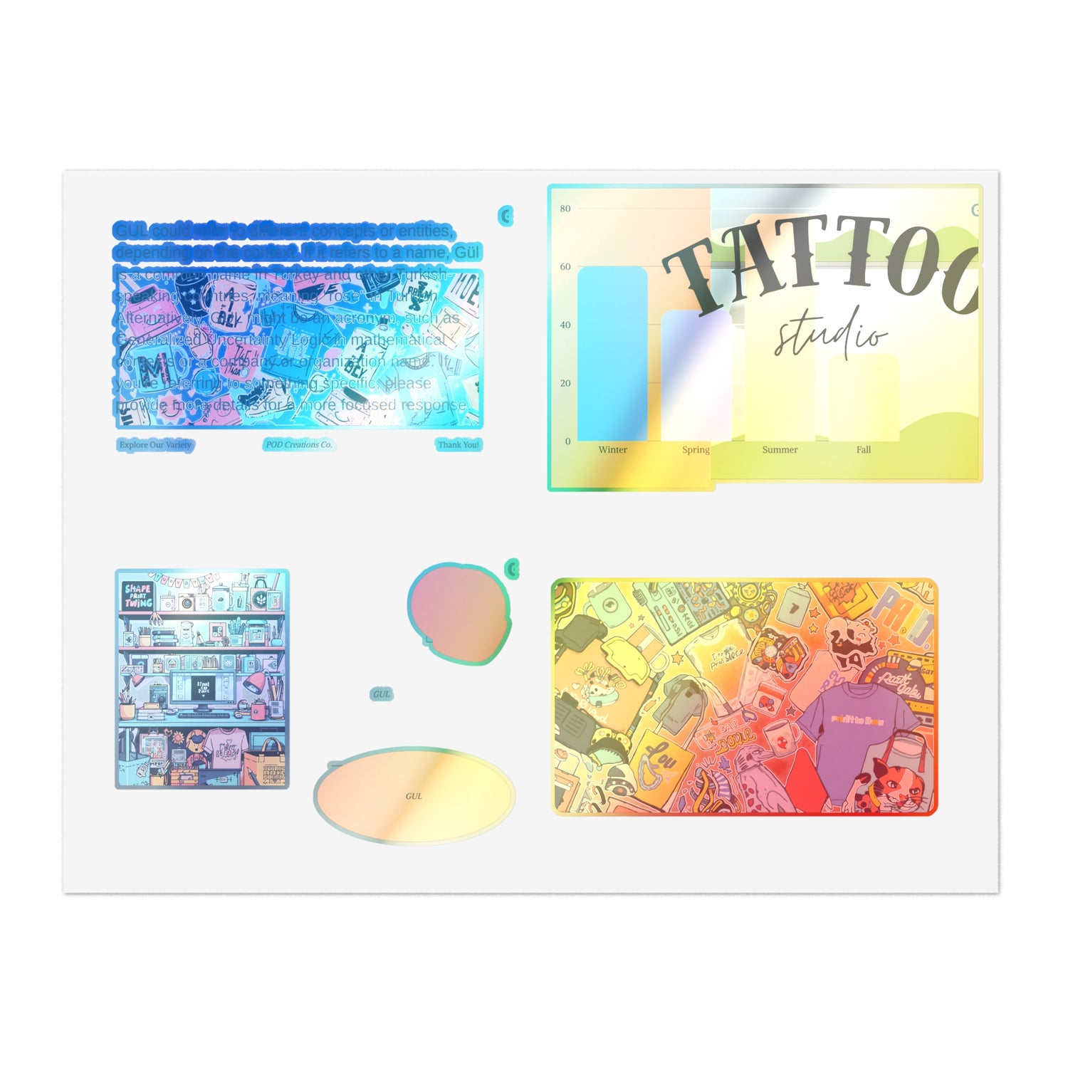 Colorful Sticker Sheets — Retro Tattoo &amp; Pop Art Icons