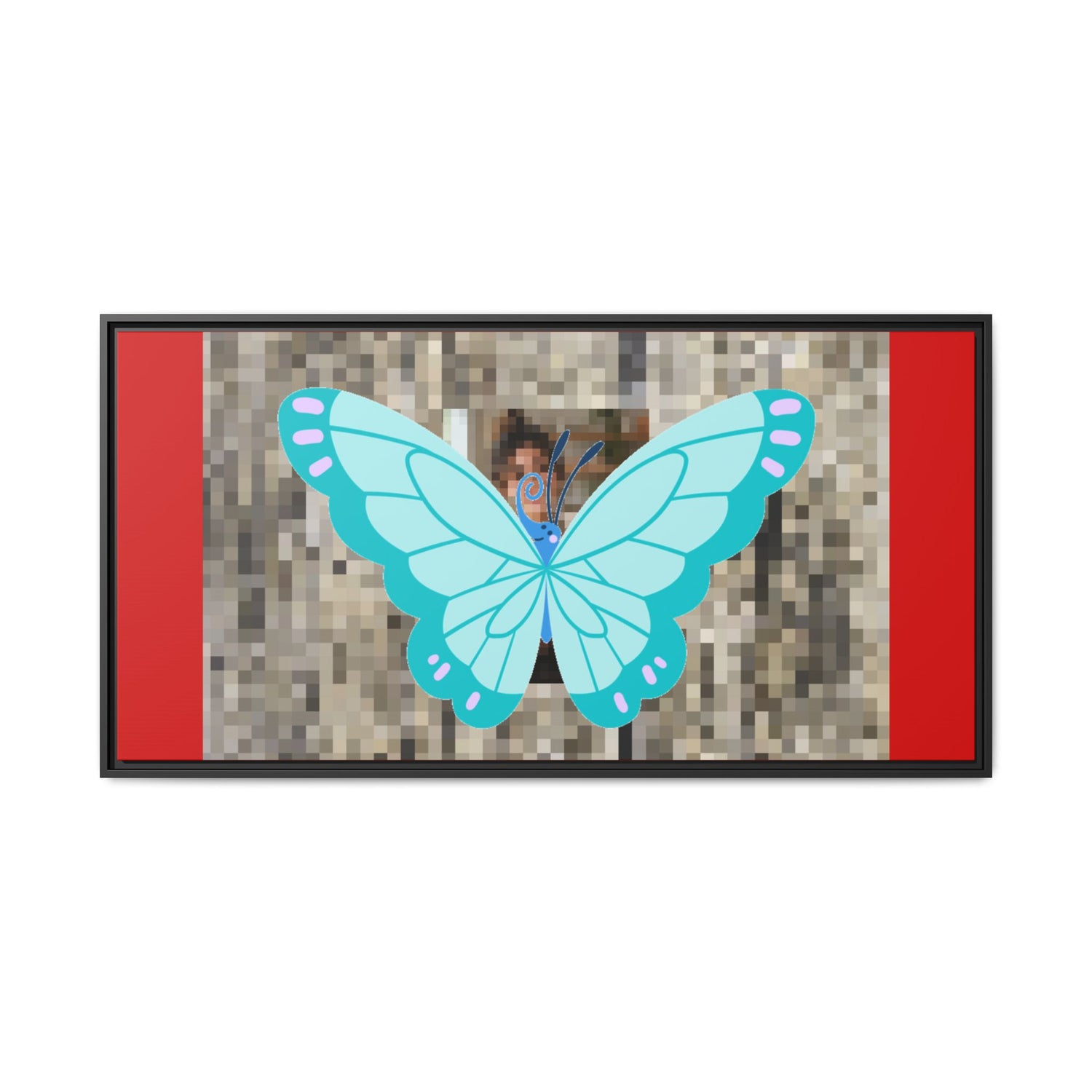 Blue Butterfly Framed Canvas Art – Matte Multi‑Color Wall Print