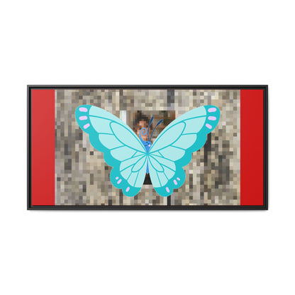 Blue Butterfly Framed Canvas Art – Matte Multi‑Color Wall Print