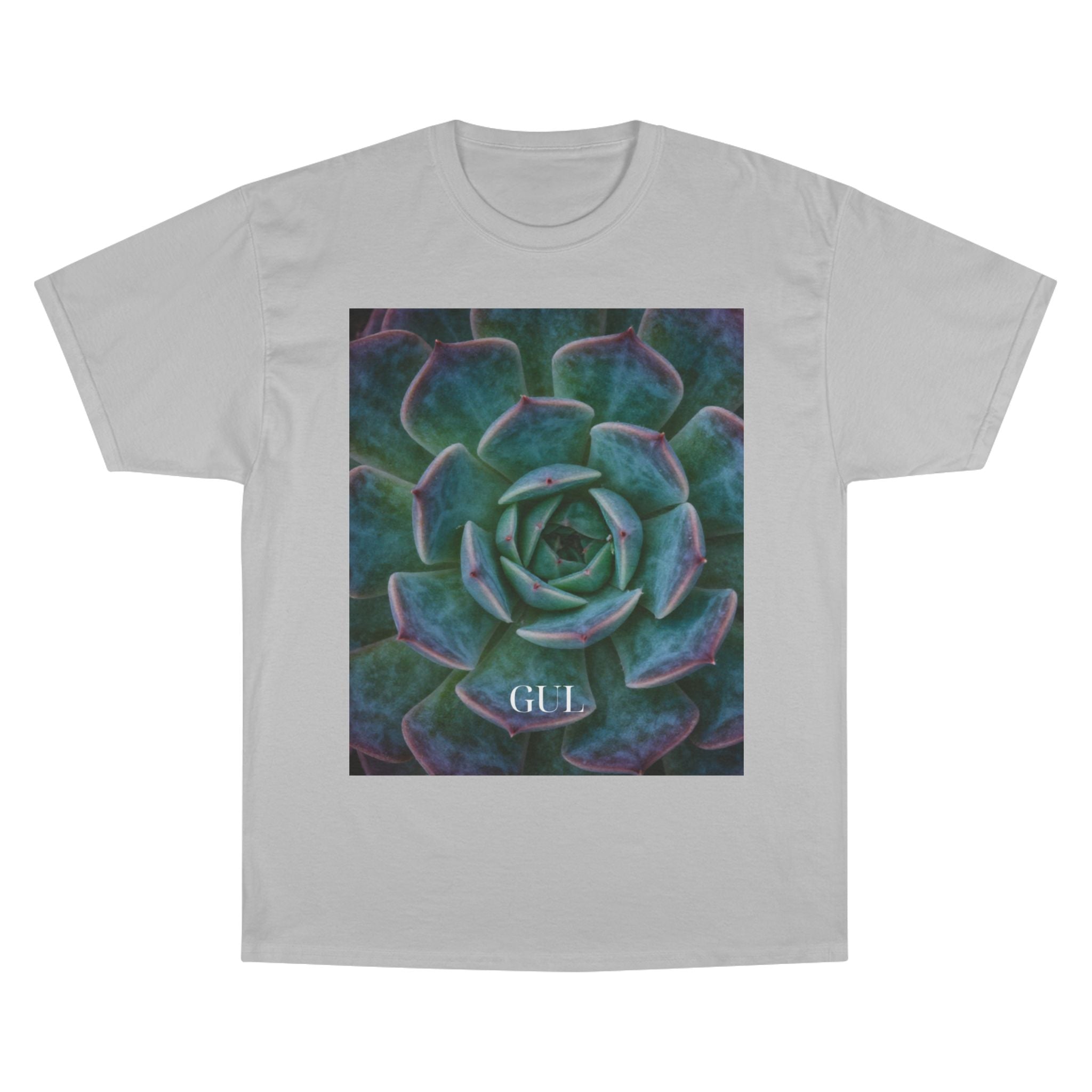 Champion Graphic T‑Shirt — Succulent &amp; Pyramid Photo Print Tee