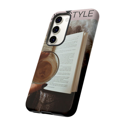 Cozy Reading Phone Case — Coffee &amp; Book Protective Cover
