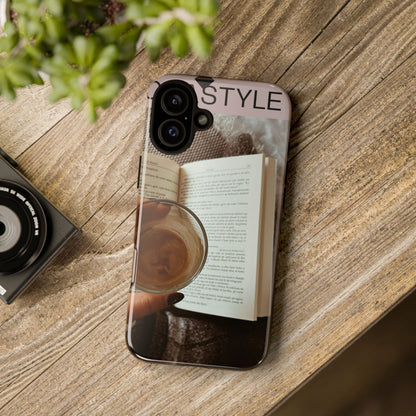 Cozy Reading Phone Case — Coffee &amp; Book Protective Cover