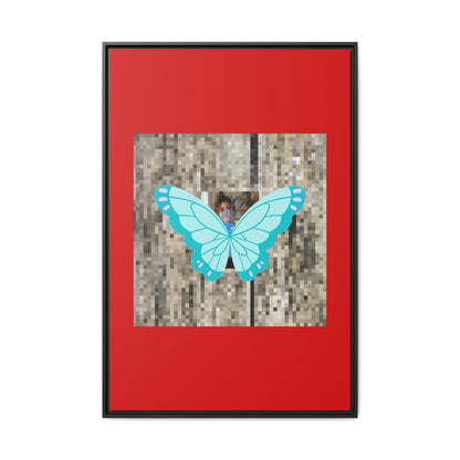 Blue Butterfly Framed Canvas Art – Matte Multi‑Color Wall Print