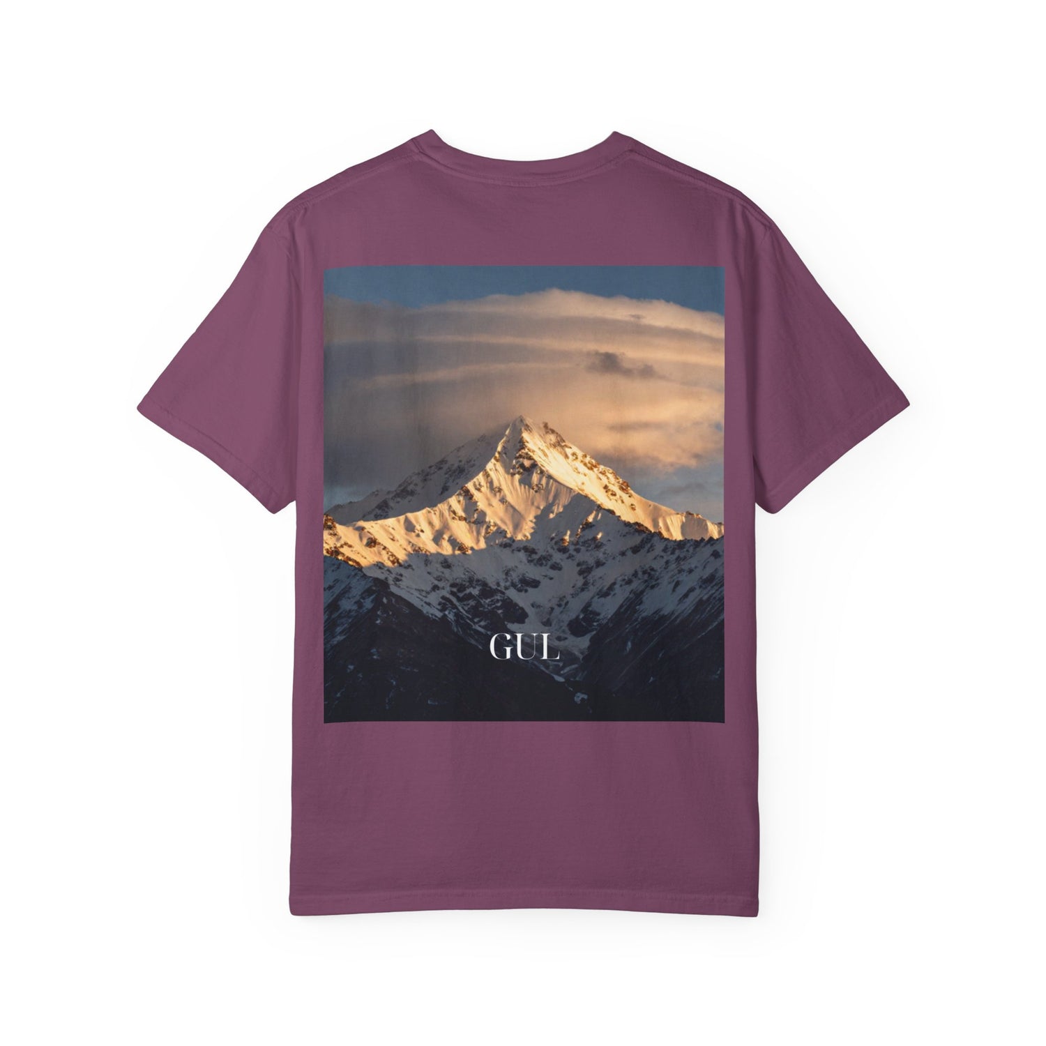 Graphic T-Shirt — Modern Gold Abstract &amp; Mountain Photo Print