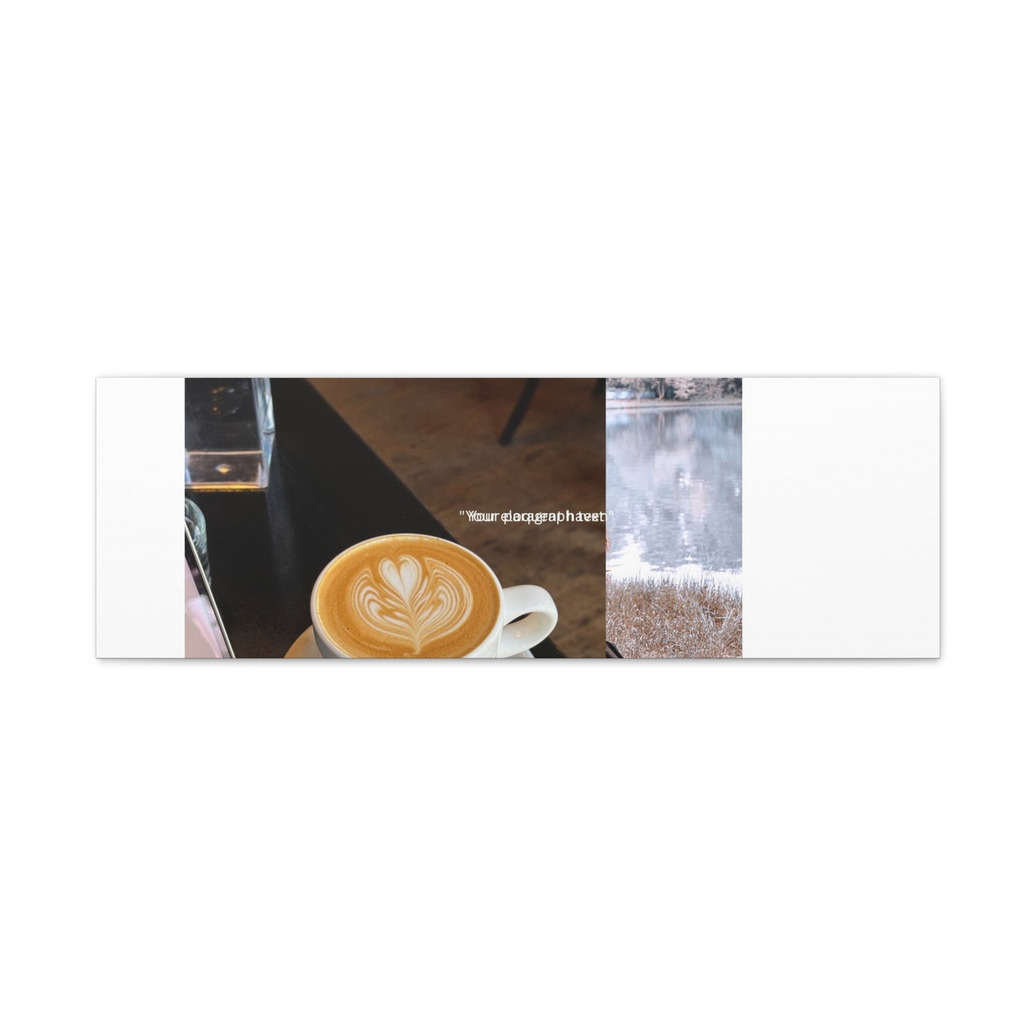 Latte &amp; Landscape Matte Canvas Wall Art — Coffee Shop Photo Collage