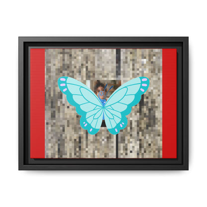 Blue Butterfly Framed Canvas Art – Matte Multi‑Color Wall Print