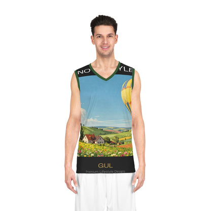 Scenic Hot Air Balloon &amp; Bonsai All-Over Print Basketball Jersey