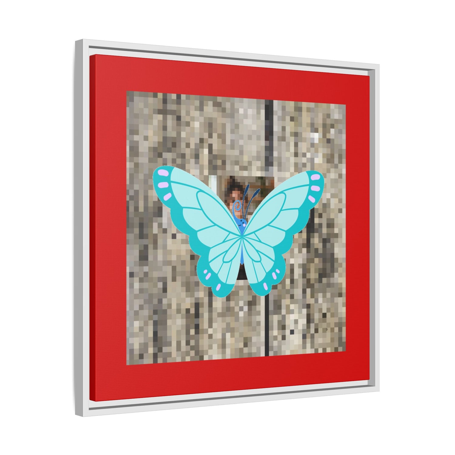 Blue Butterfly Framed Canvas Art – Matte Multi‑Color Wall Print