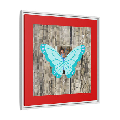 Blue Butterfly Framed Canvas Art – Matte Multi‑Color Wall Print