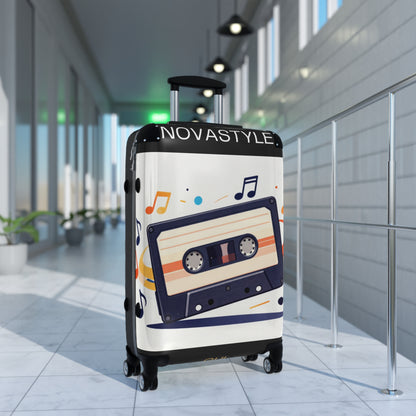Retro Cassette Suitcase – Vintage Music Luggage Cover for Travelers
