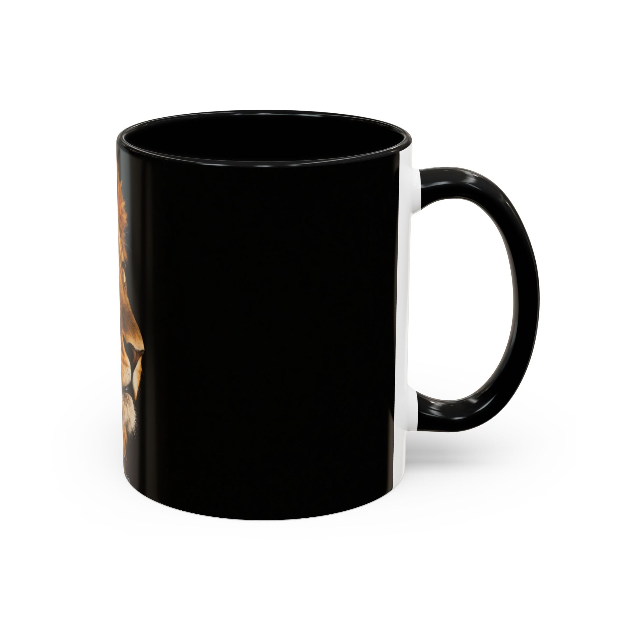 Majestic Lion Accent Coffee Mug — Bold Wildlife Portrait Tea Cup (11/15oz)