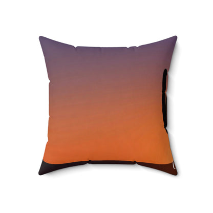Sunset Gradient Square Pillow — Orange to Violet Sunset Decorative Throw Pillow
