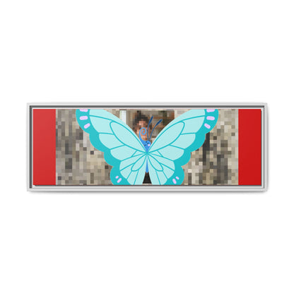 Blue Butterfly Framed Canvas Art – Matte Multi‑Color Wall Print