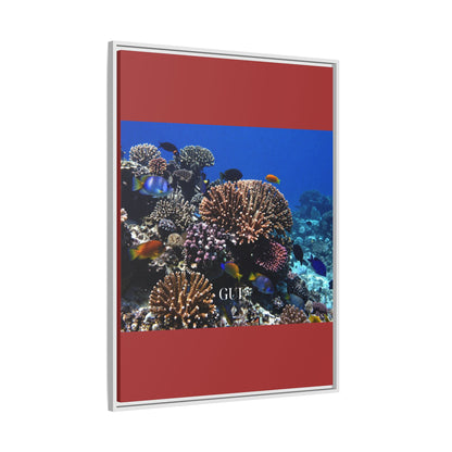 Framed Coral Reef Matte Canvas Wall Art — Tropical Ocean Photography Print