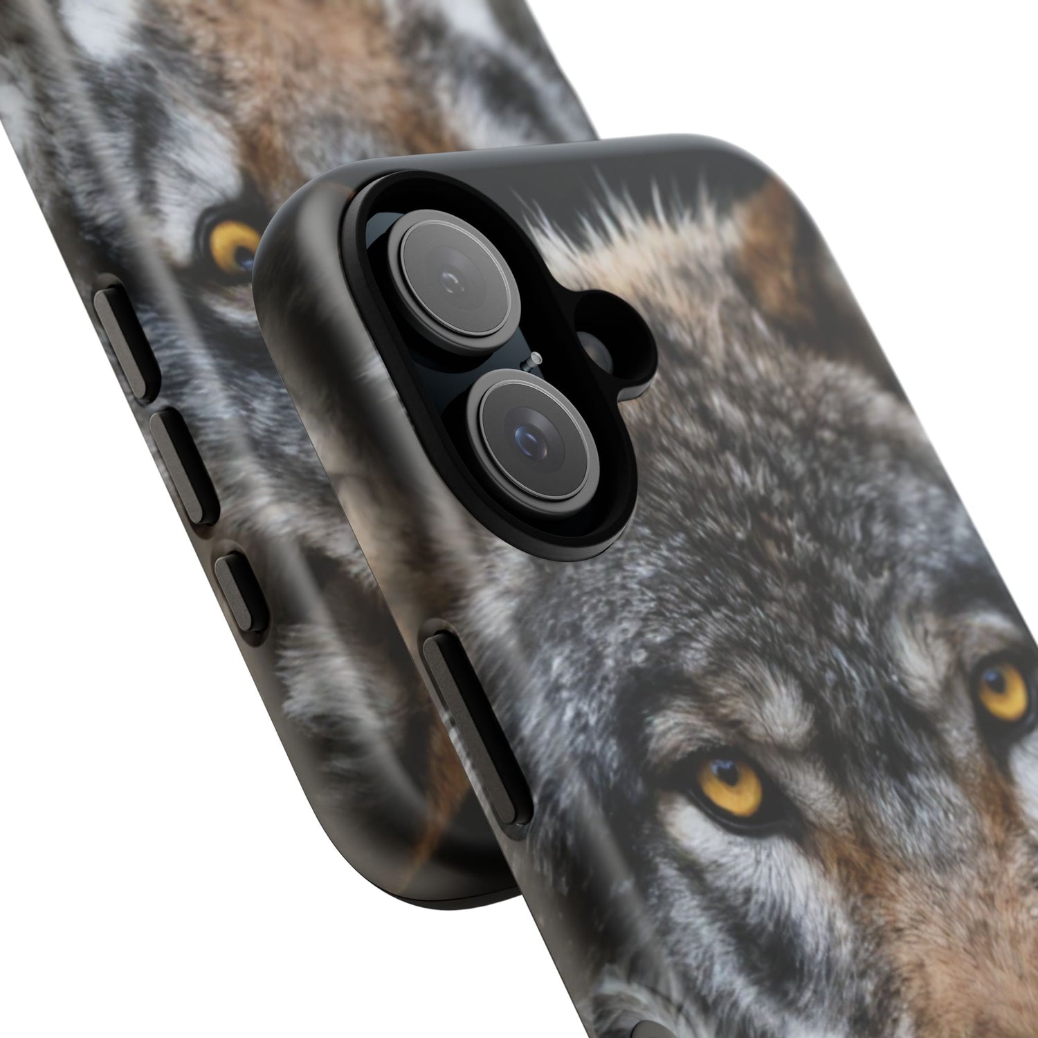 Wolf Eyes Phone Case — Fierce Wildlife iPhone Protective Case with ‘GUL’ Text