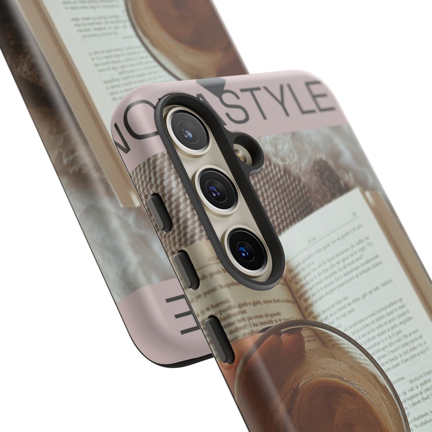 Cozy Reading Phone Case — Coffee &amp; Book Protective Cover