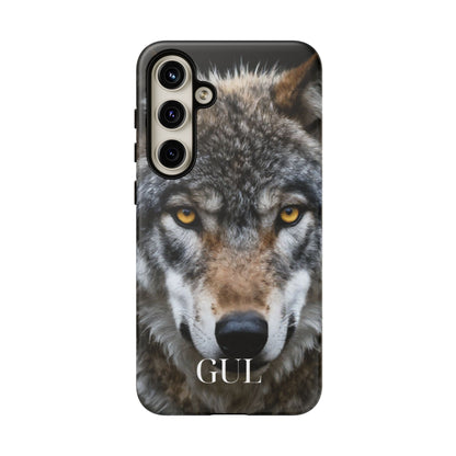 Wolf Eyes Phone Case — Fierce Wildlife iPhone Protective Case with ‘GUL’ Text
