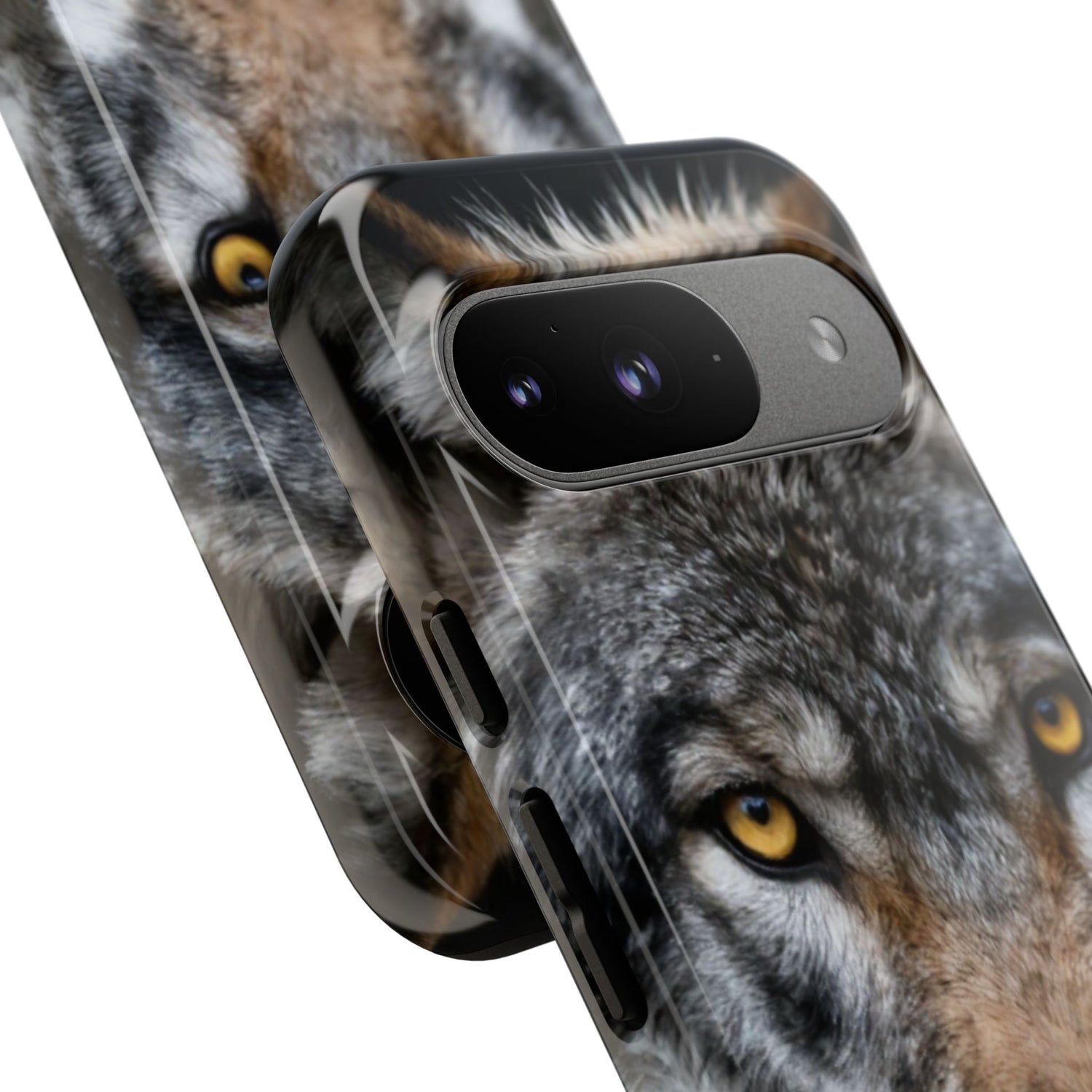 Wolf Eyes Phone Case — Fierce Wildlife iPhone Protective Case with ‘GUL’ Text