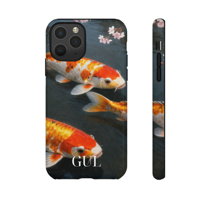 Koi Fish Tough Phone Case — Floral Pond Design