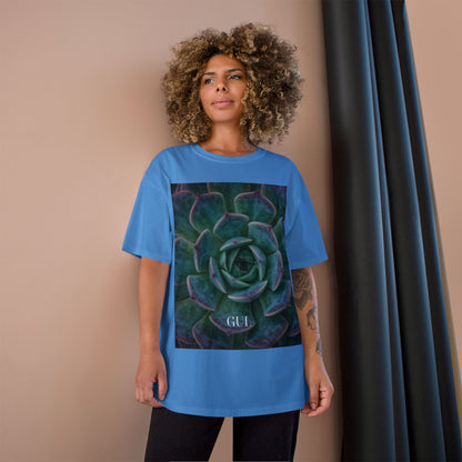 Champion Graphic T‑Shirt — Succulent &amp; Pyramid Photo Print Tee