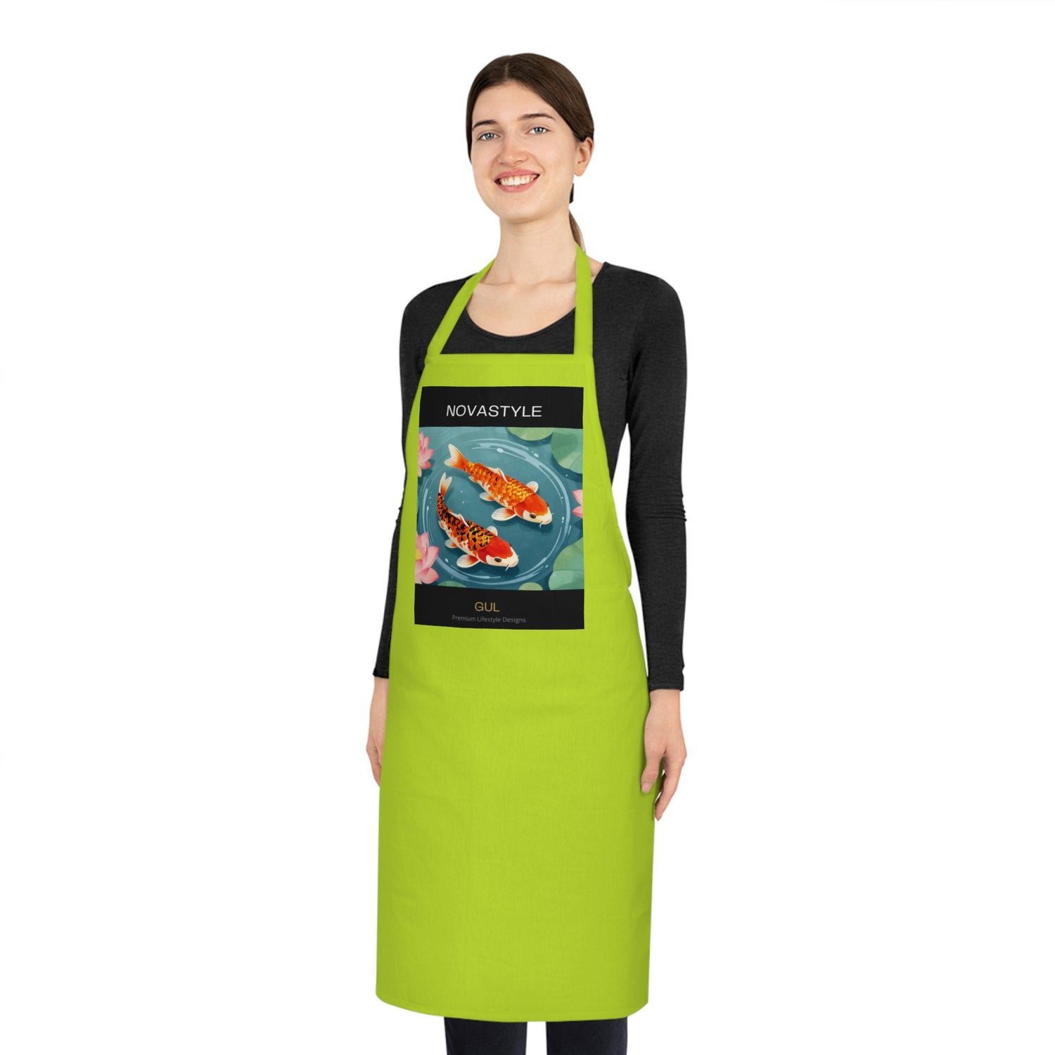 Koi Pond Cotton Apron — Artistic Fish Kitchen Apron