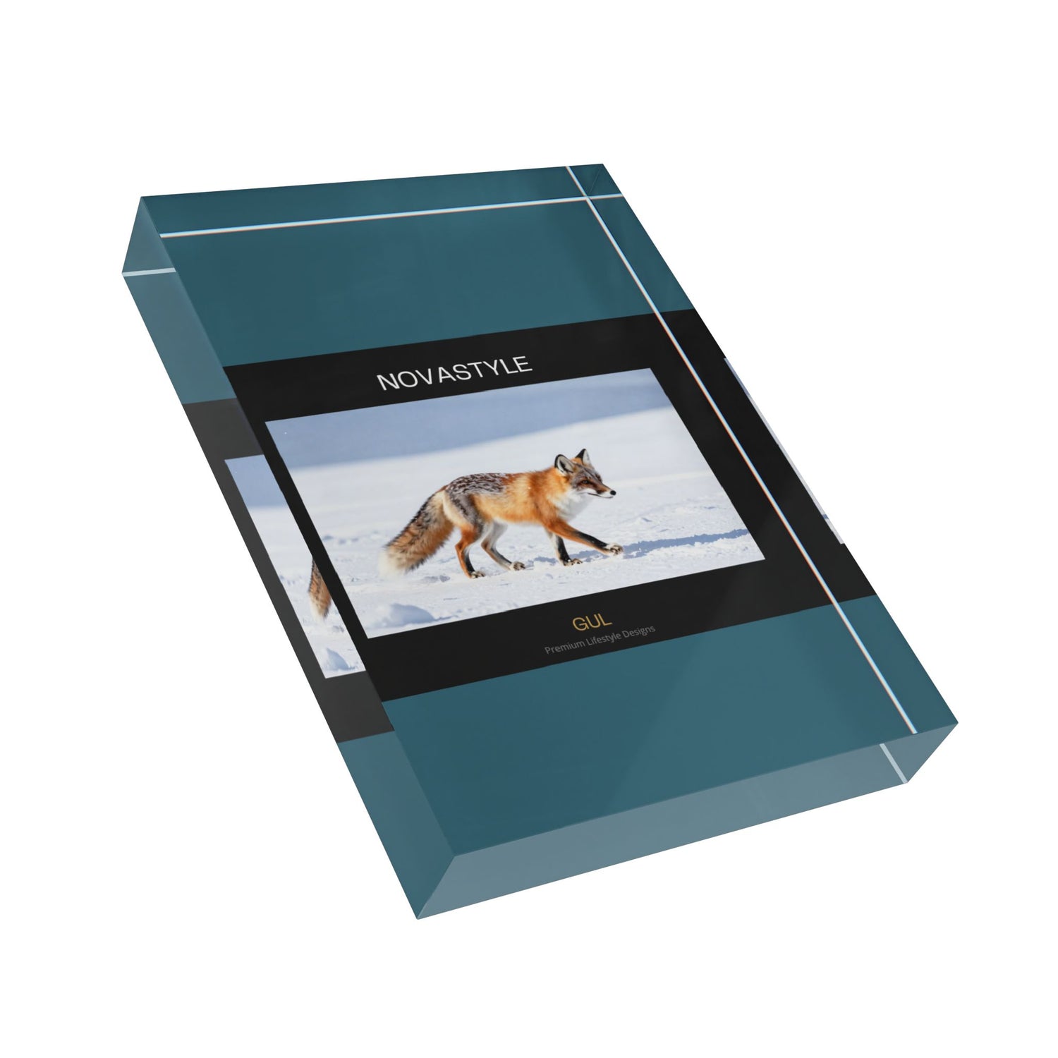 Acrylic Photo Block – Winter Fox Landscape Display