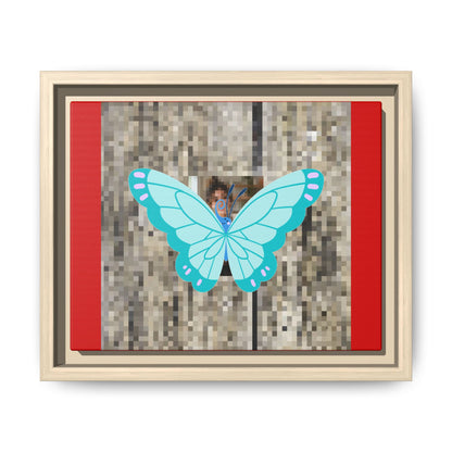 Blue Butterfly Framed Canvas Art – Matte Multi‑Color Wall Print