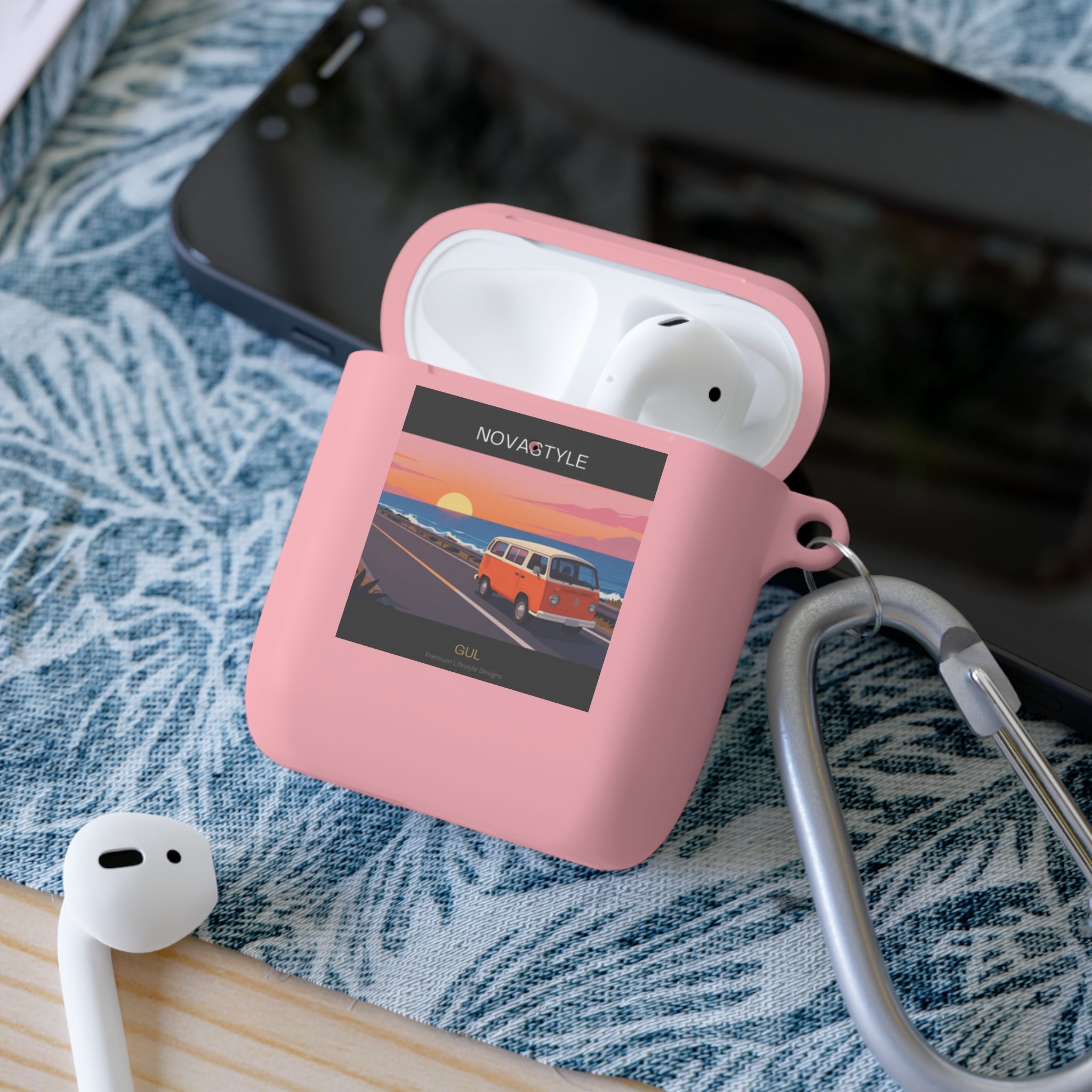 AirPods Case — Retro Sunset Van &amp; Forest Deer Prints